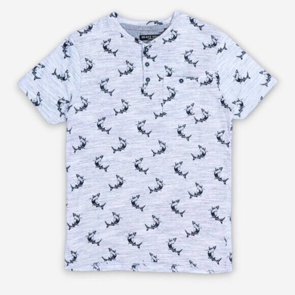 Brave Soul London- Henley Mako Shark short sleeve top​ - Picture 14 of 14